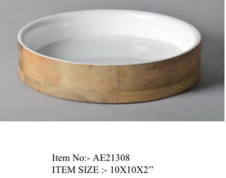 Cutlery wooden bowl and spoon set